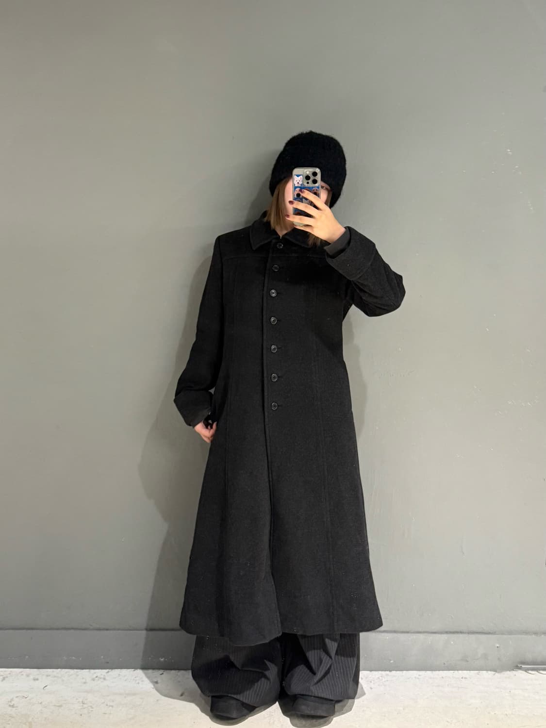 button point collar detail long coat 상품이미지2