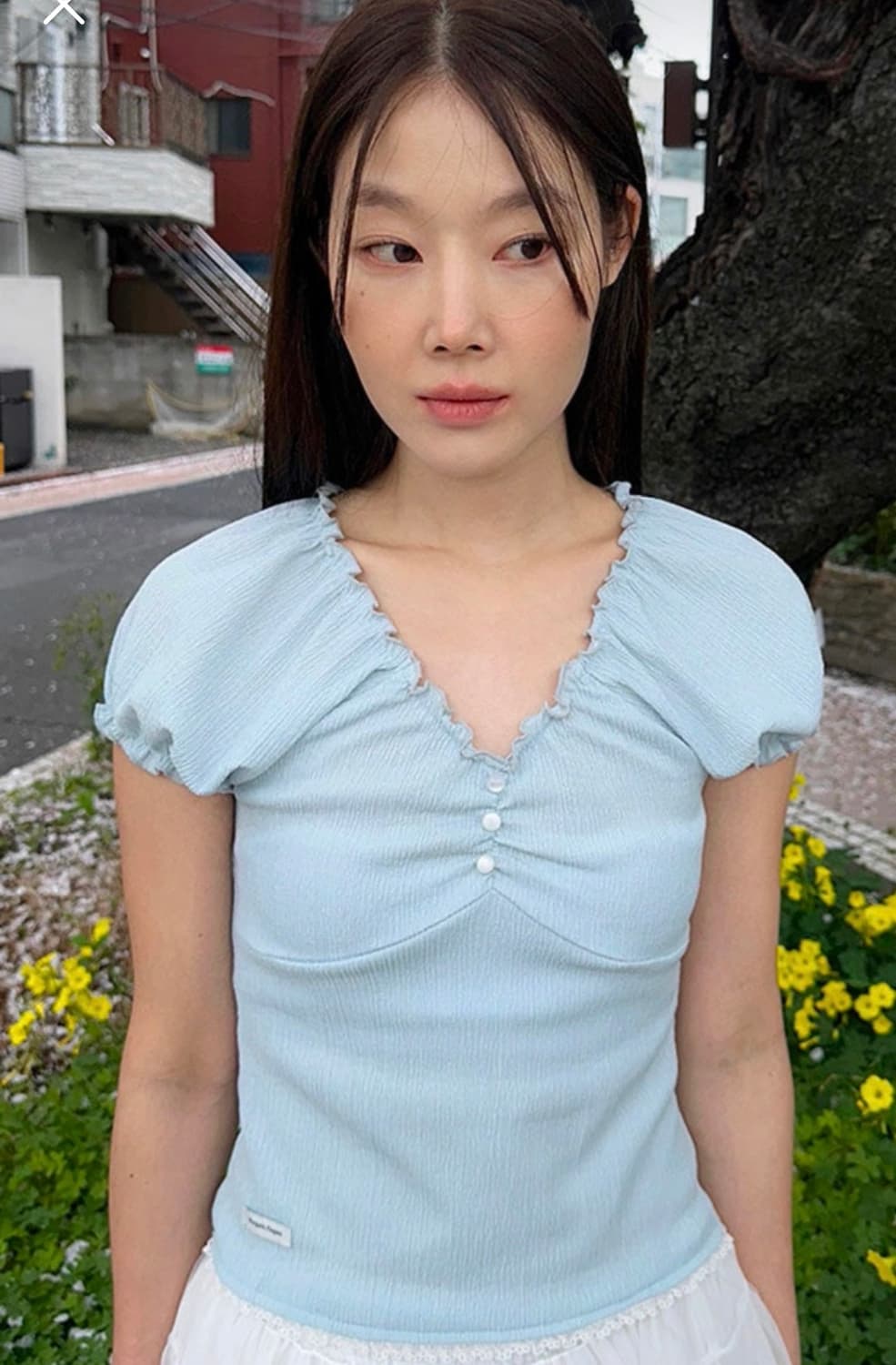 마가린핑거스 블루 셔링 탑  상품이미지2