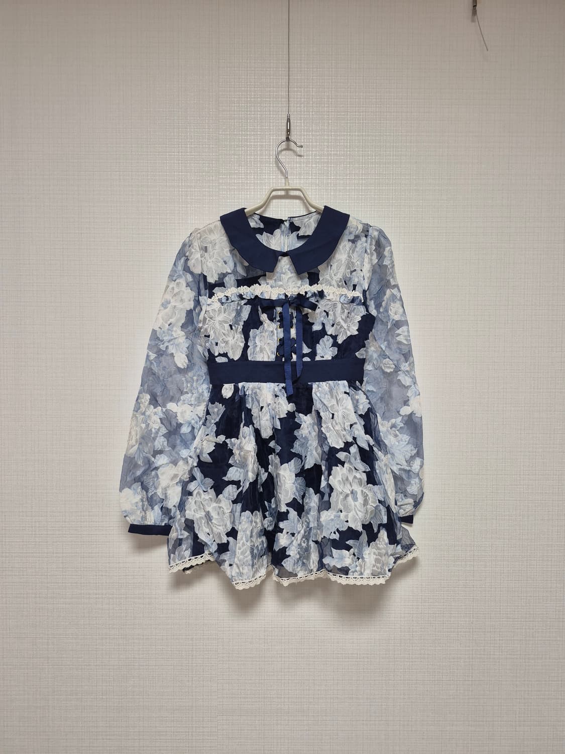 리즈리사 히메갸루 블루플로럴 레이스업 셋업 상품이미지2