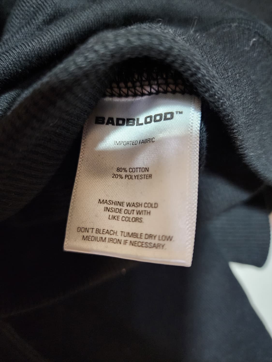 BADBLOOD 배드블러드  블랙 크롭 후드티 S 미사용 상품이미지6