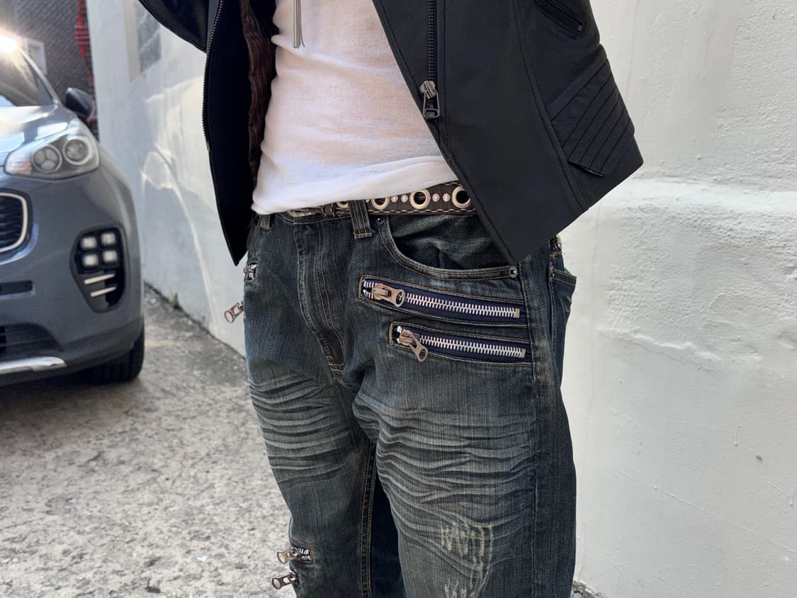 Washing zipper denim jean 상품이미지4