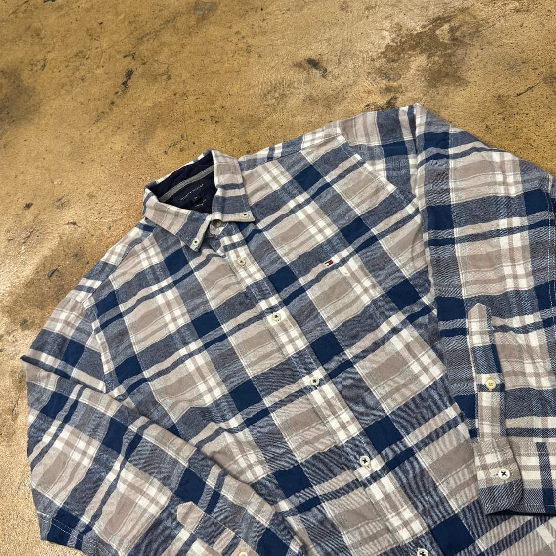 [정품/M] 타미힐피거 체크 셔츠 남방 b18 상품이미지1