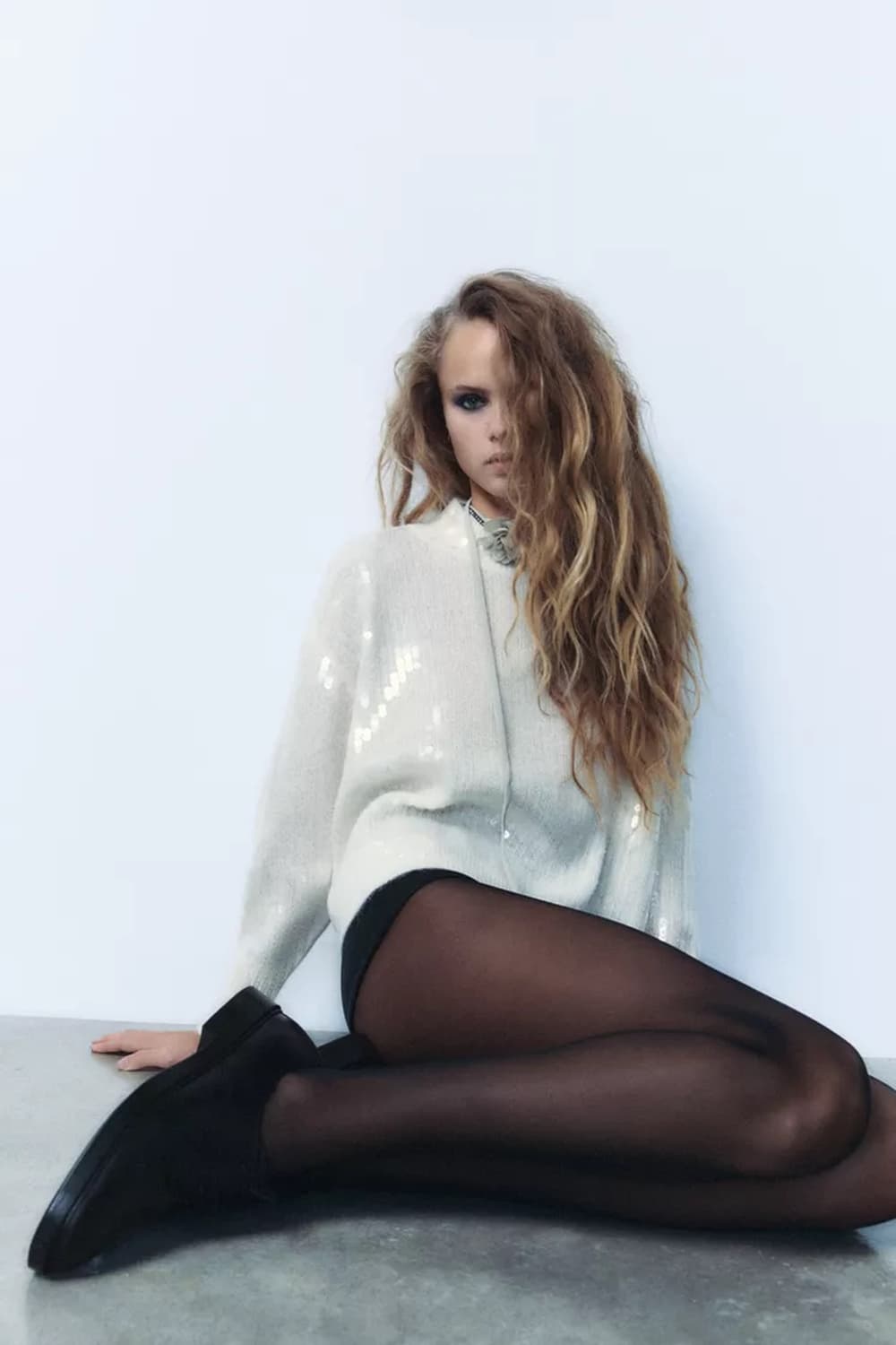 자라 오버사이즈 알파카 시퀸 풀오버 S-M 상품이미지5