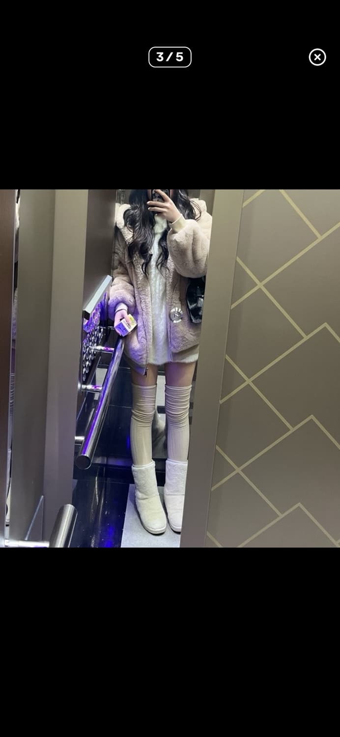 리즈리사 오프숄더 목폴라 앙고라 원피스 상품이미지3