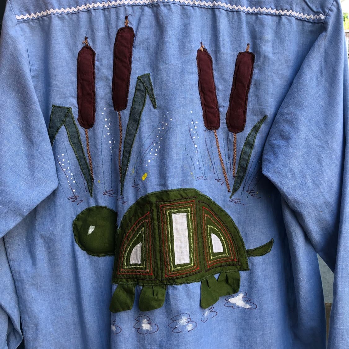 70s Vintage chambray shirt-L 상품이미지6