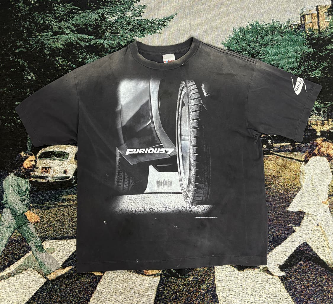 세인트 미카엘 x 분노의 질주 퓨리어스 7 숏슬리브 티셔츠 블랙 상품이미지1