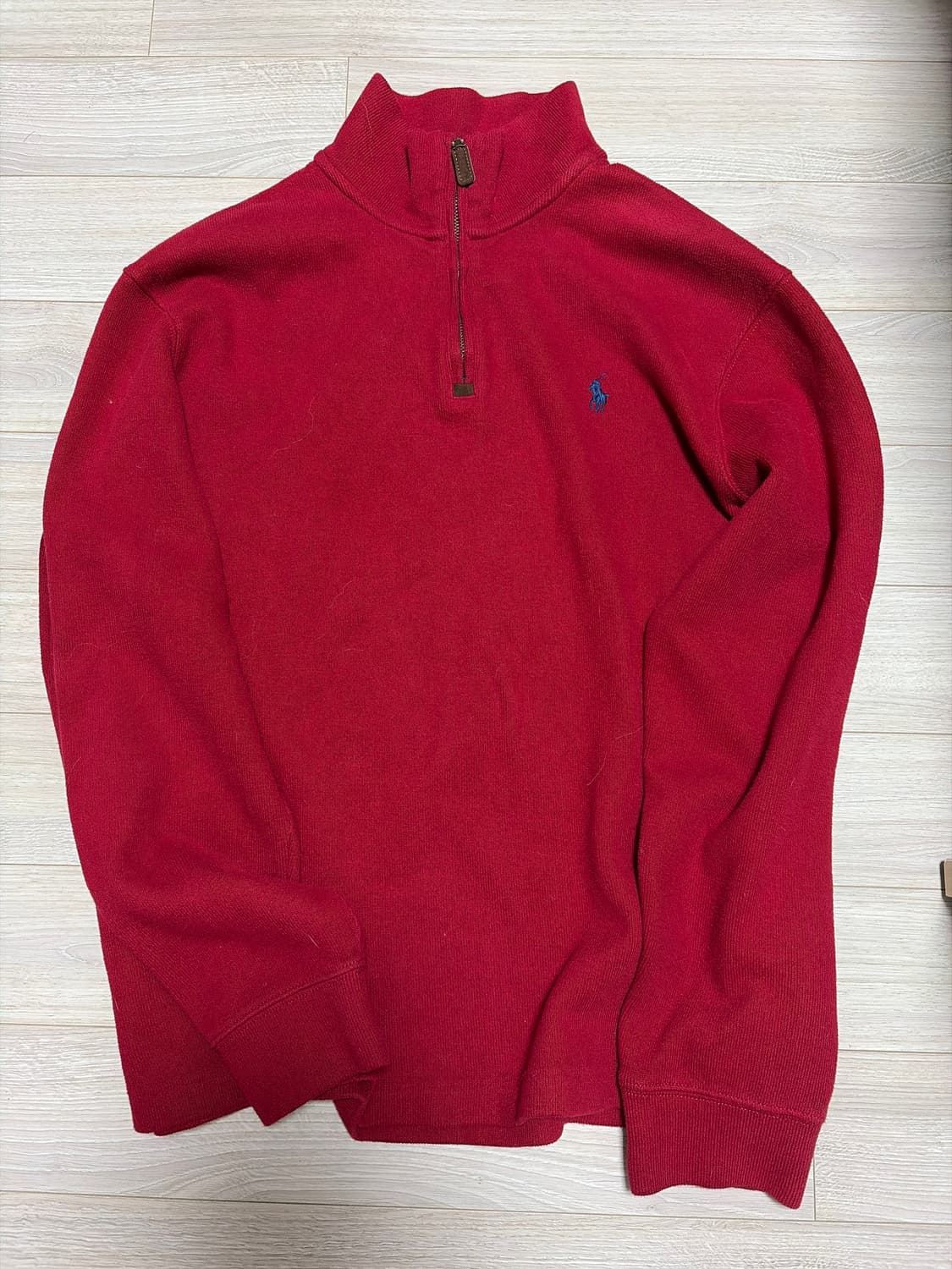 폴로 버건디 반집업 니트 상품이미지2
