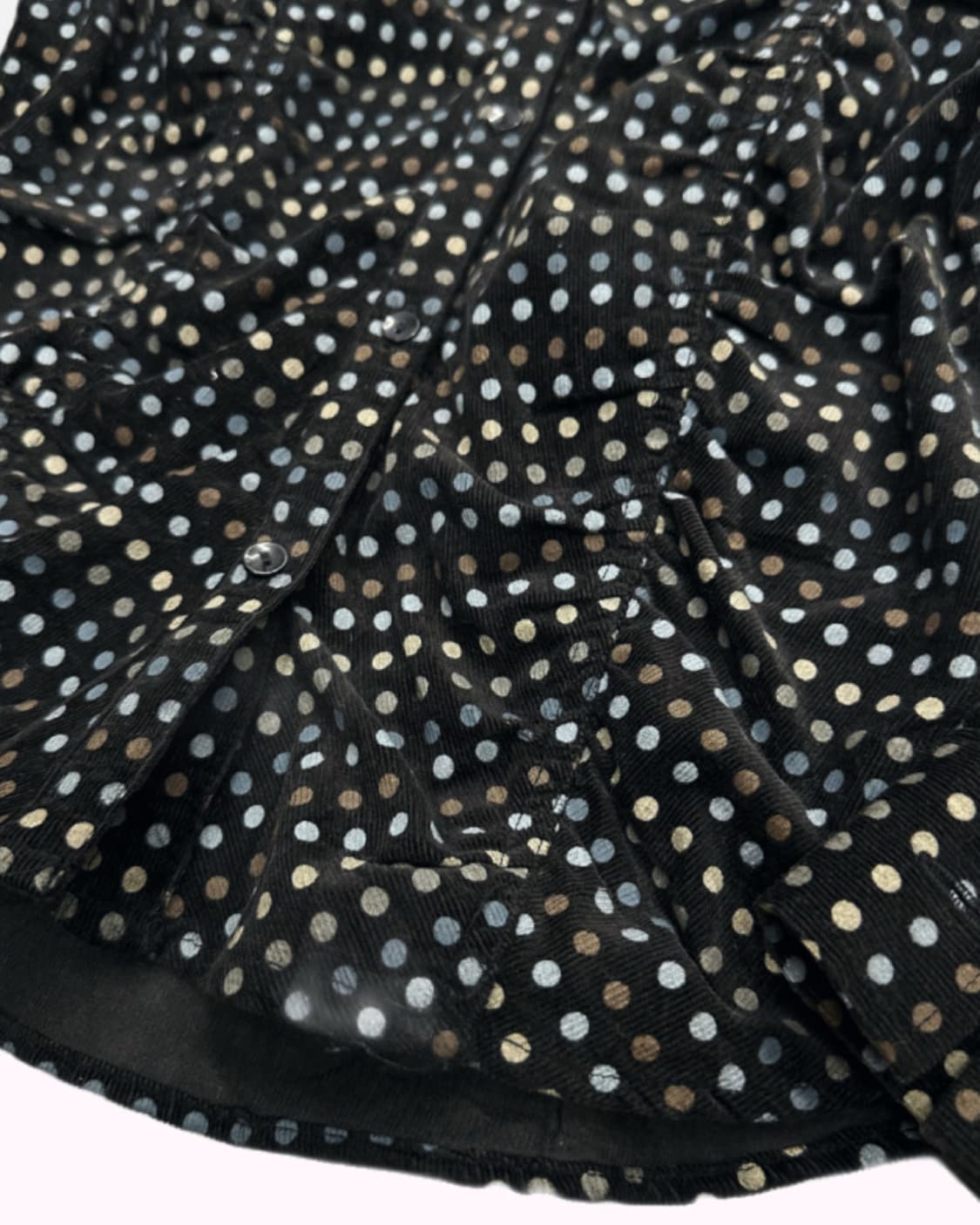 dot pattern shirring corduroy blouse 상품이미지4