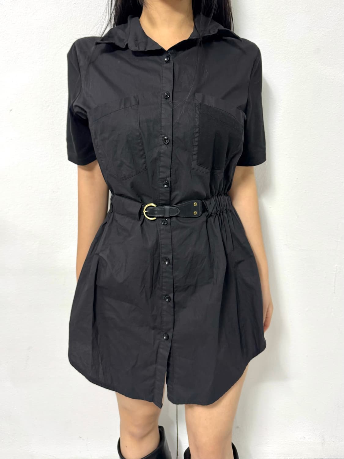 Black shirt one piece 상품이미지4