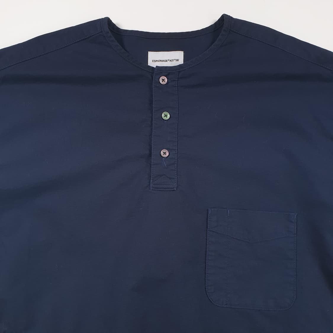 ESOPIONAGE 네이비 헨리넥 반팔 티셔츠 상품이미지5