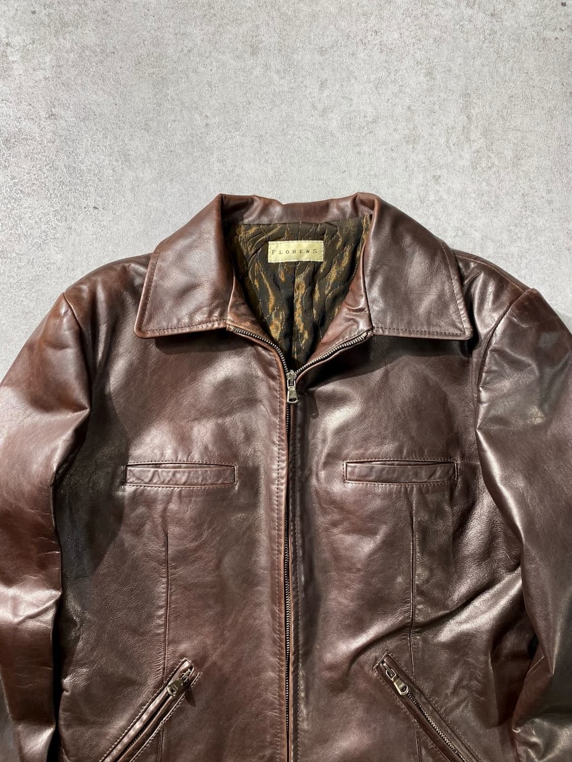 [46] FLORENS 플로렌스 이태리 메이드 베라펠레 브라운 레더자켓 상품이미지4