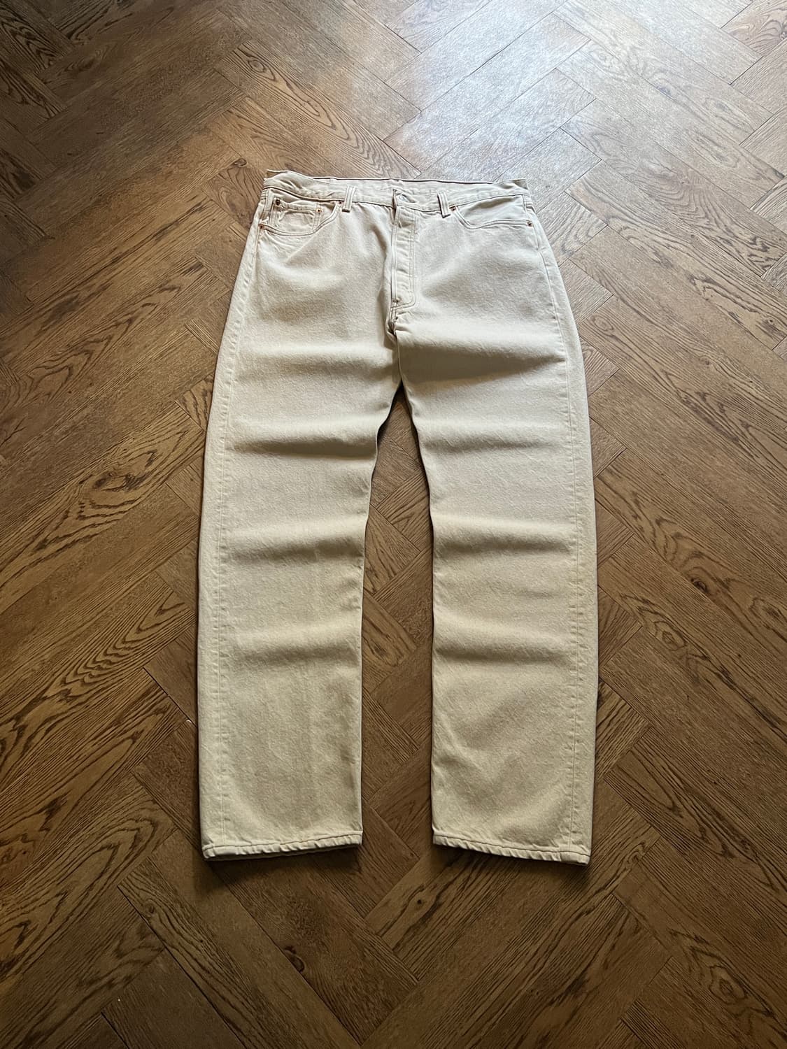 [38]90's 리바이스 501 USA Made 에크루 데님팬츠 S14 상품이미지2