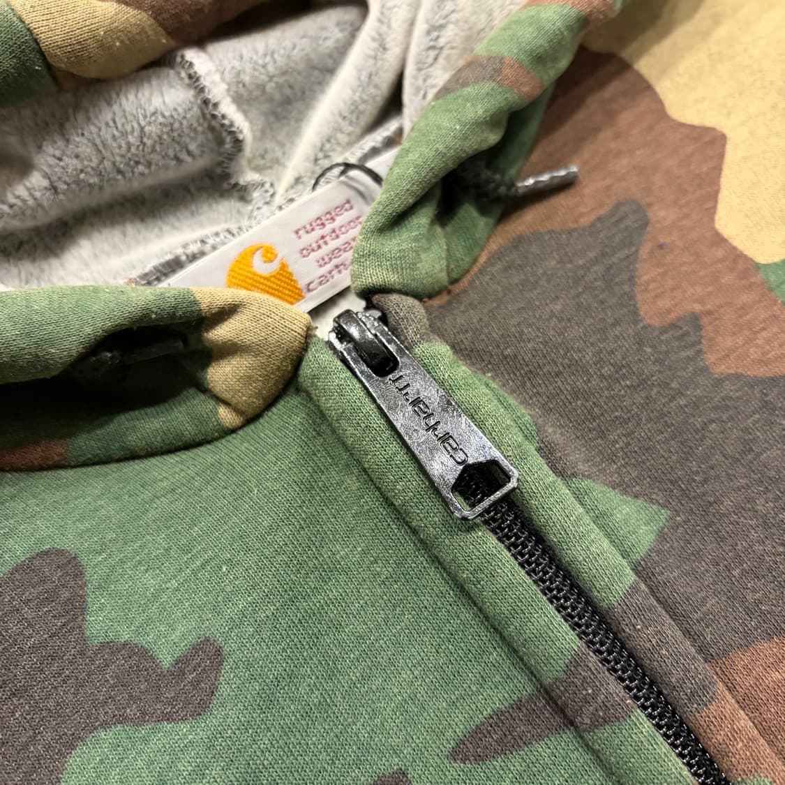 [L] 칼하트 카모 기모인간 풀집업 후드집업 B570 상품이미지4