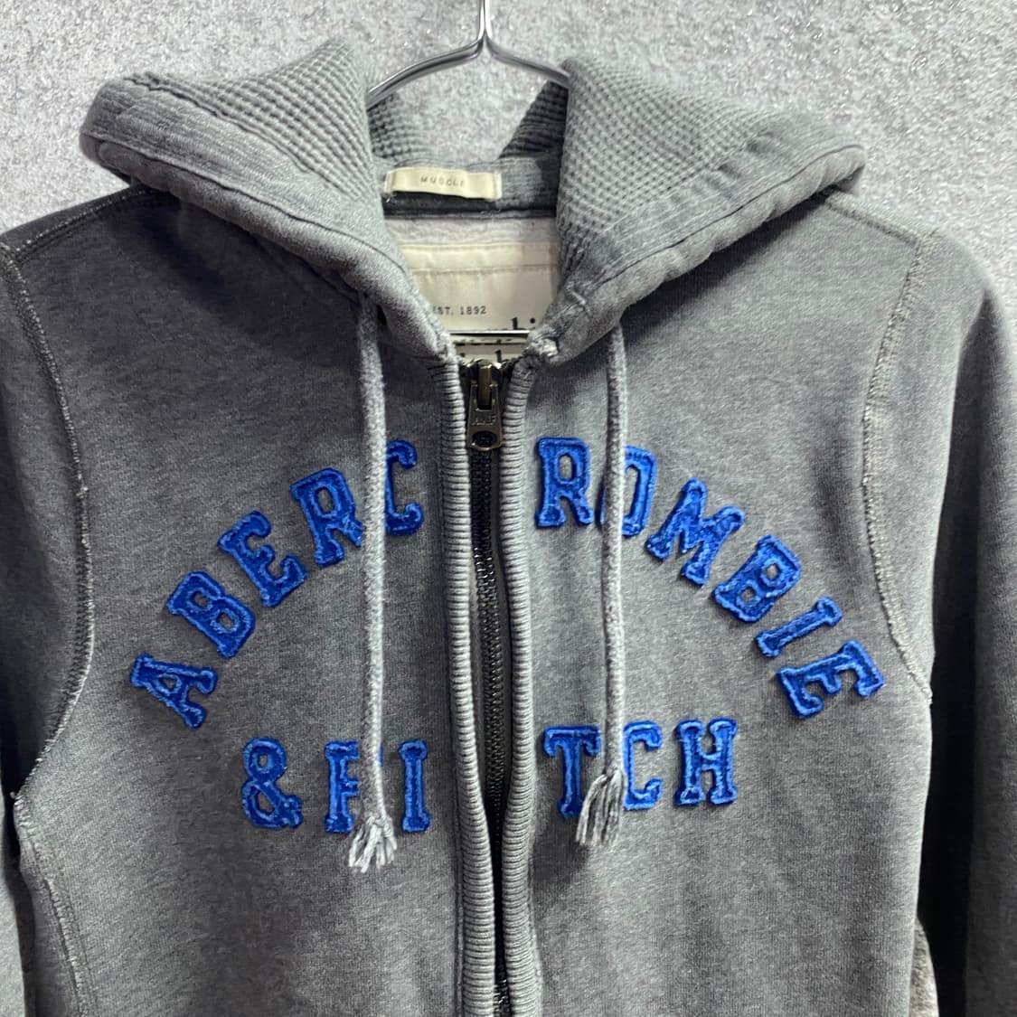 아베크롬비 빈티지 스타일 그레이 후드집업 B4666 상품이미지3