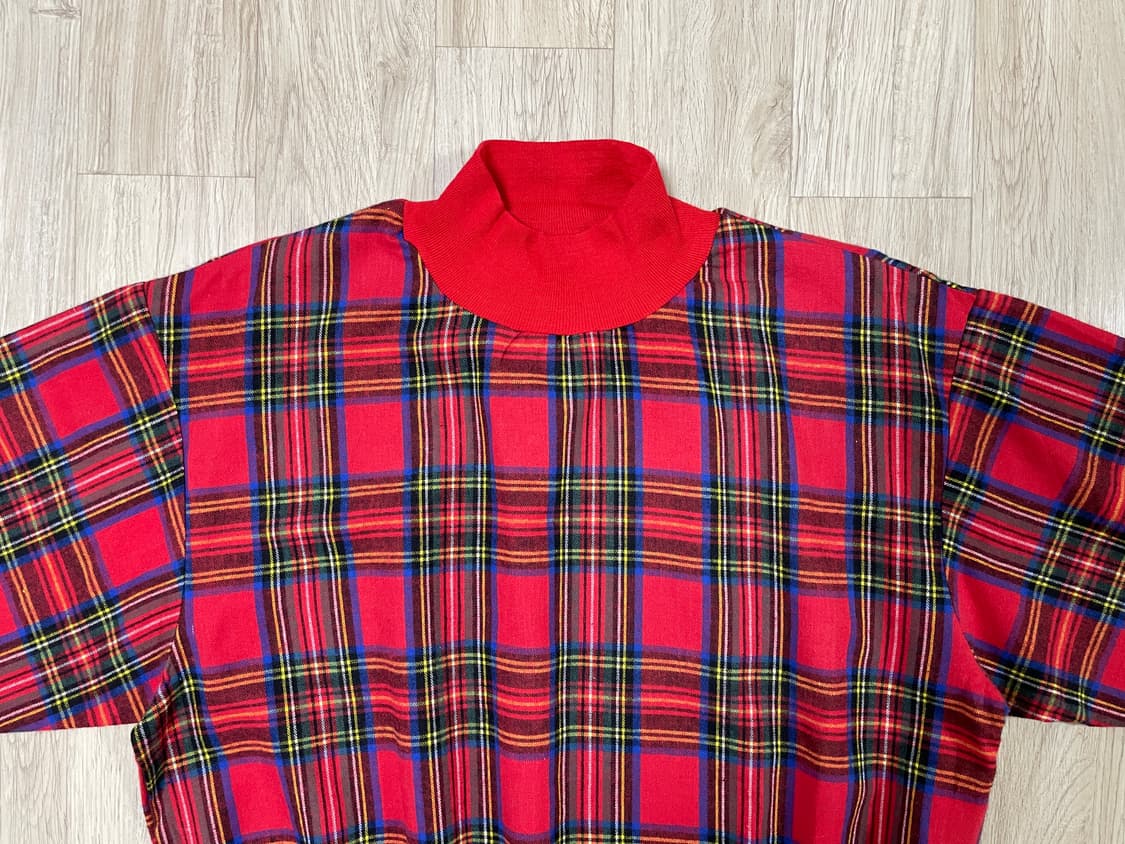 100) 80s 엘엘빈 플란넬 모크넥 맨투맨(데드스탁)RRL&LVC&폴로 상품이미지4