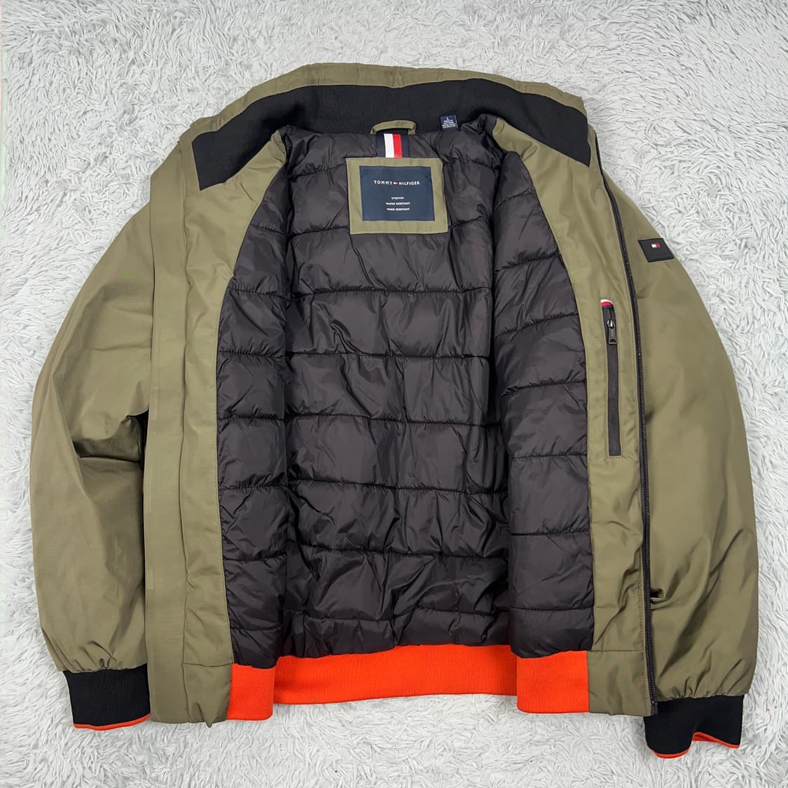 타미힐피거 남성 봄버 패딩자켓 카키 105 상품이미지7