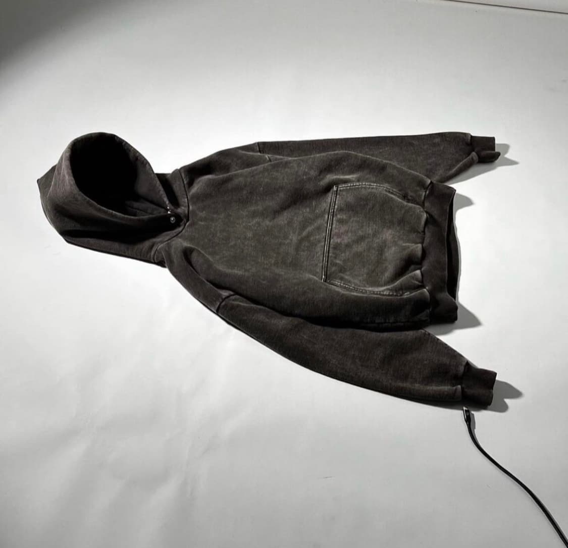 VUJADE 뷰자데 블랭크 워시드 후드 브라운 상품이미지2