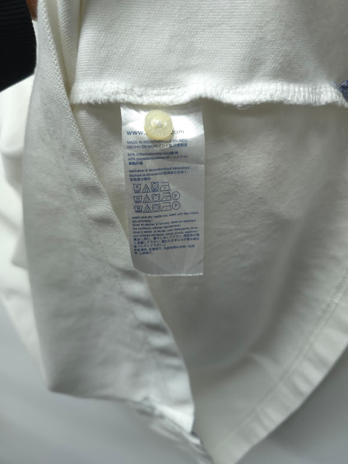 타미힐피거 화이트 배색 포인트 퍼포먼스 피케 반팔 카라티 (M) 상품이미지8