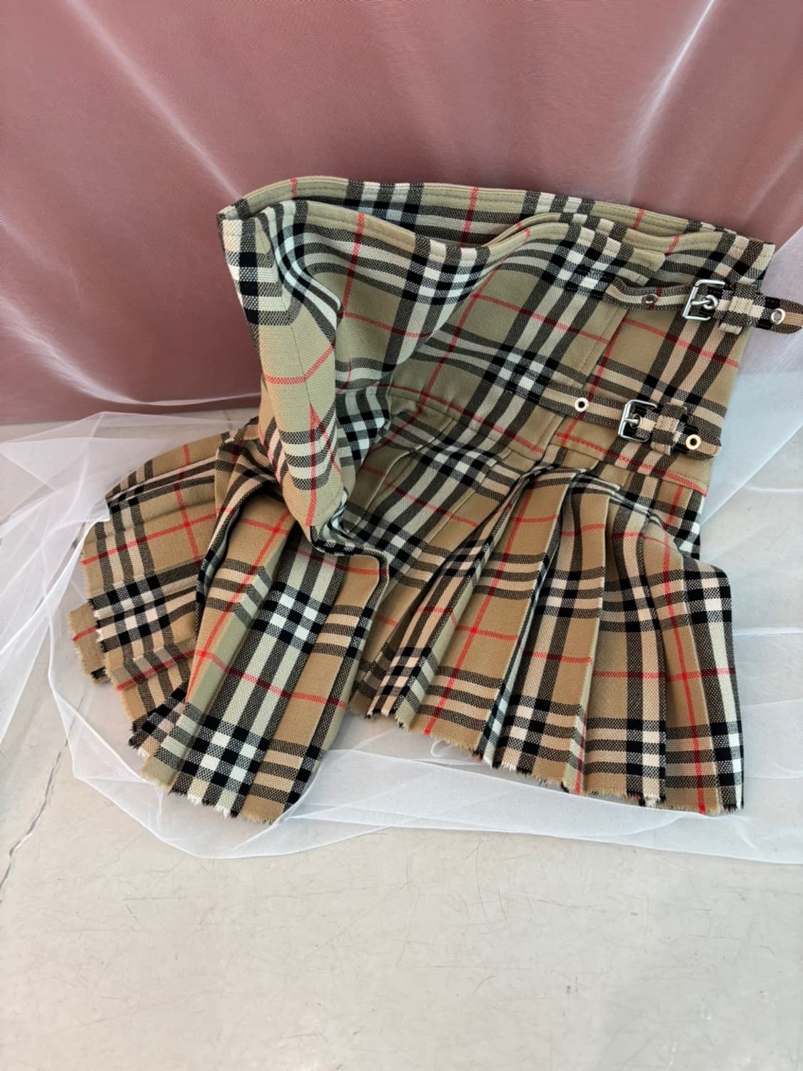 Vintage Burberry Wool Wrap Skirt 상품이미지1