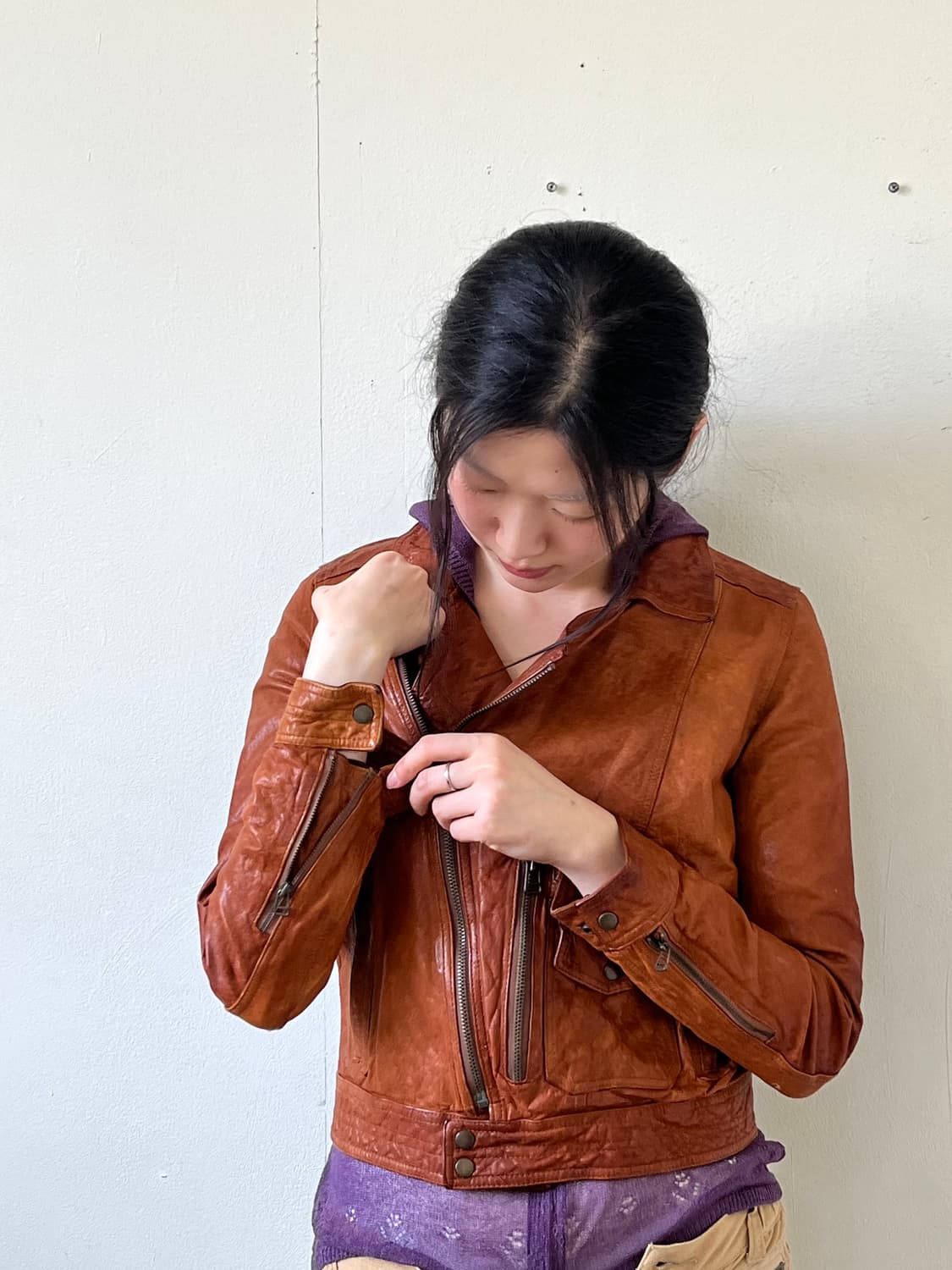 90’s Hisun 레더 자켓 상품이미지5