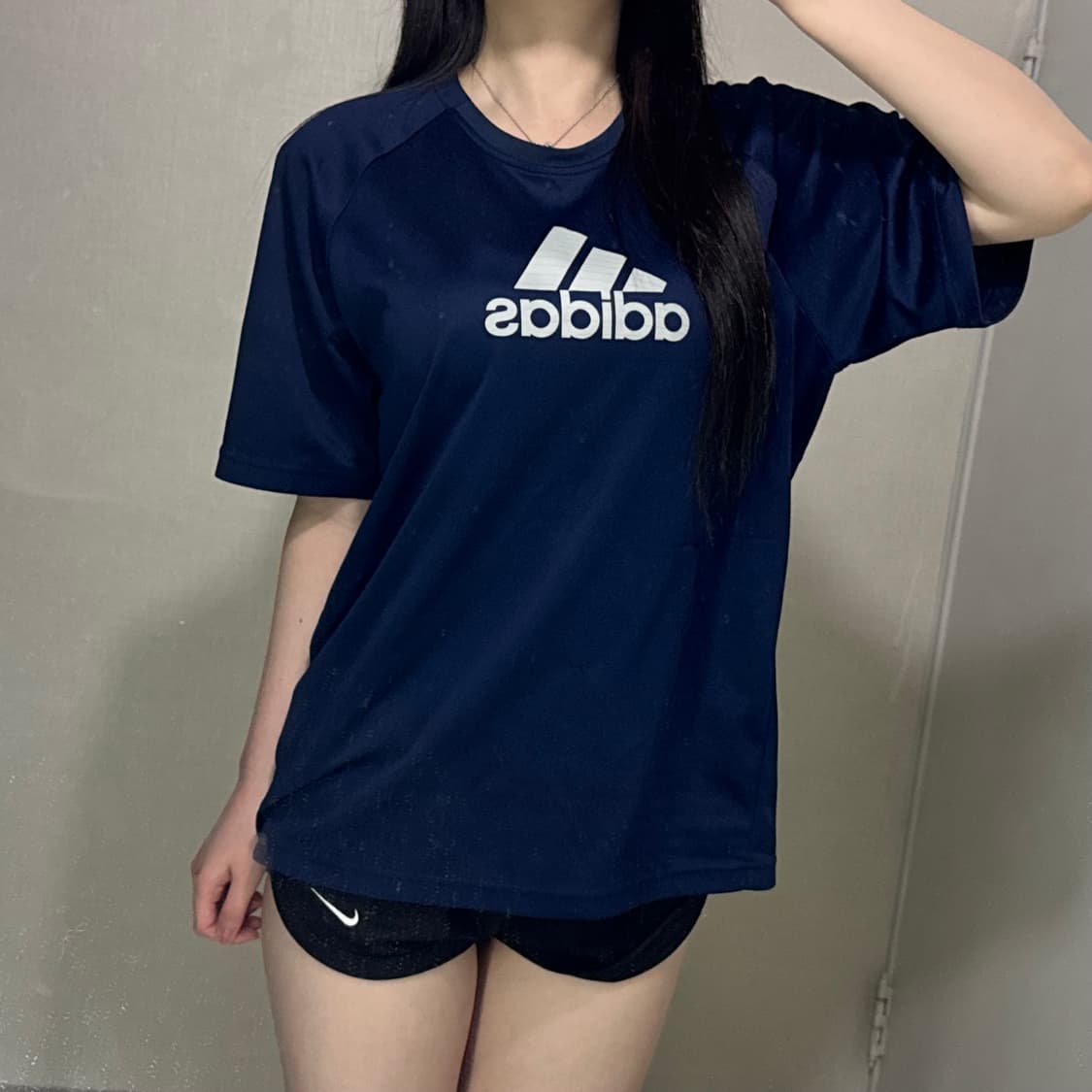 아디다스 삼선 로고 반팔티 네이비 상품이미지2