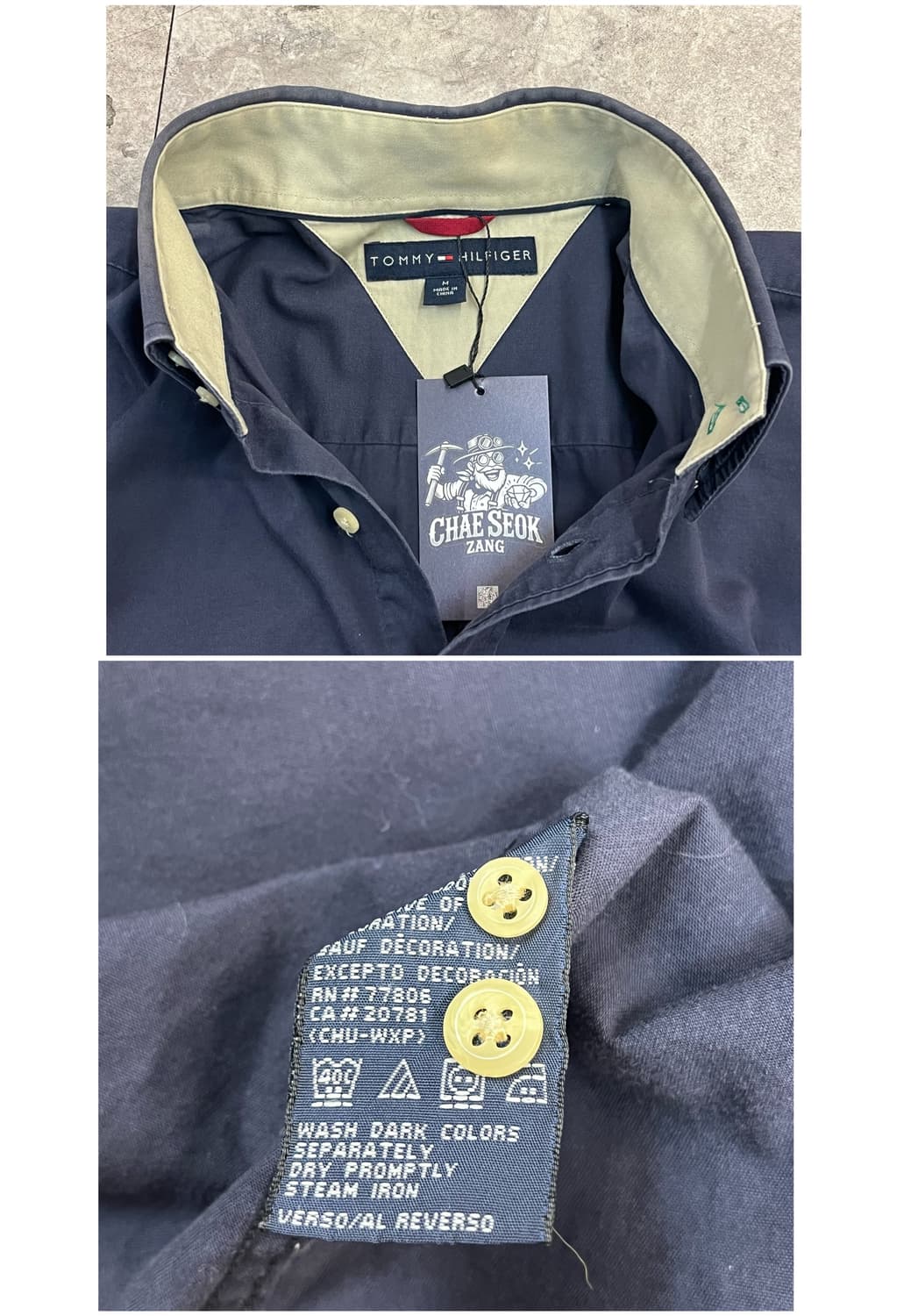 타미힐피거 포켓 셔츠 네이비 M #csz2439 상품이미지3