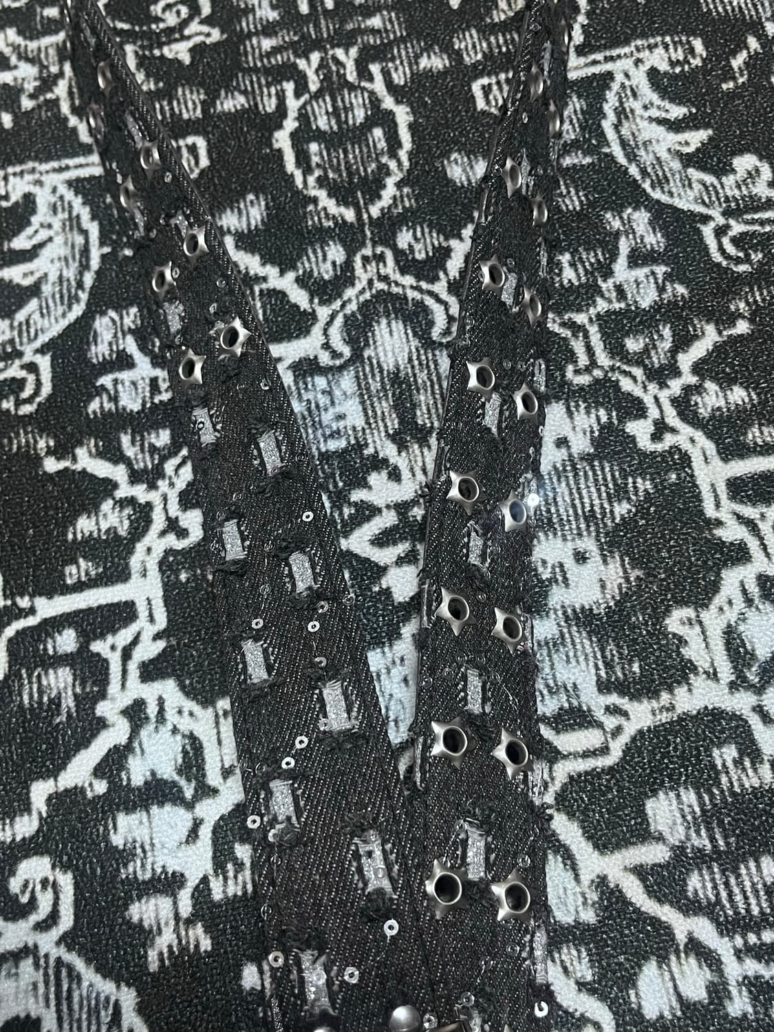 별 포인트 아일렛 블랙 벨트 (새상품) 상품이미지3