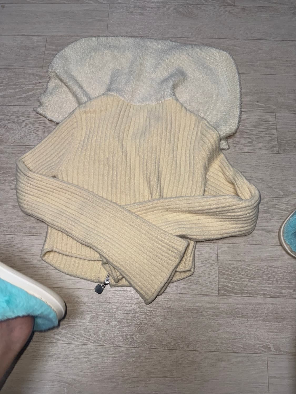 하우스오브서니 House of Sunny 니트 집업 가디건 아이보리 상품이미지4