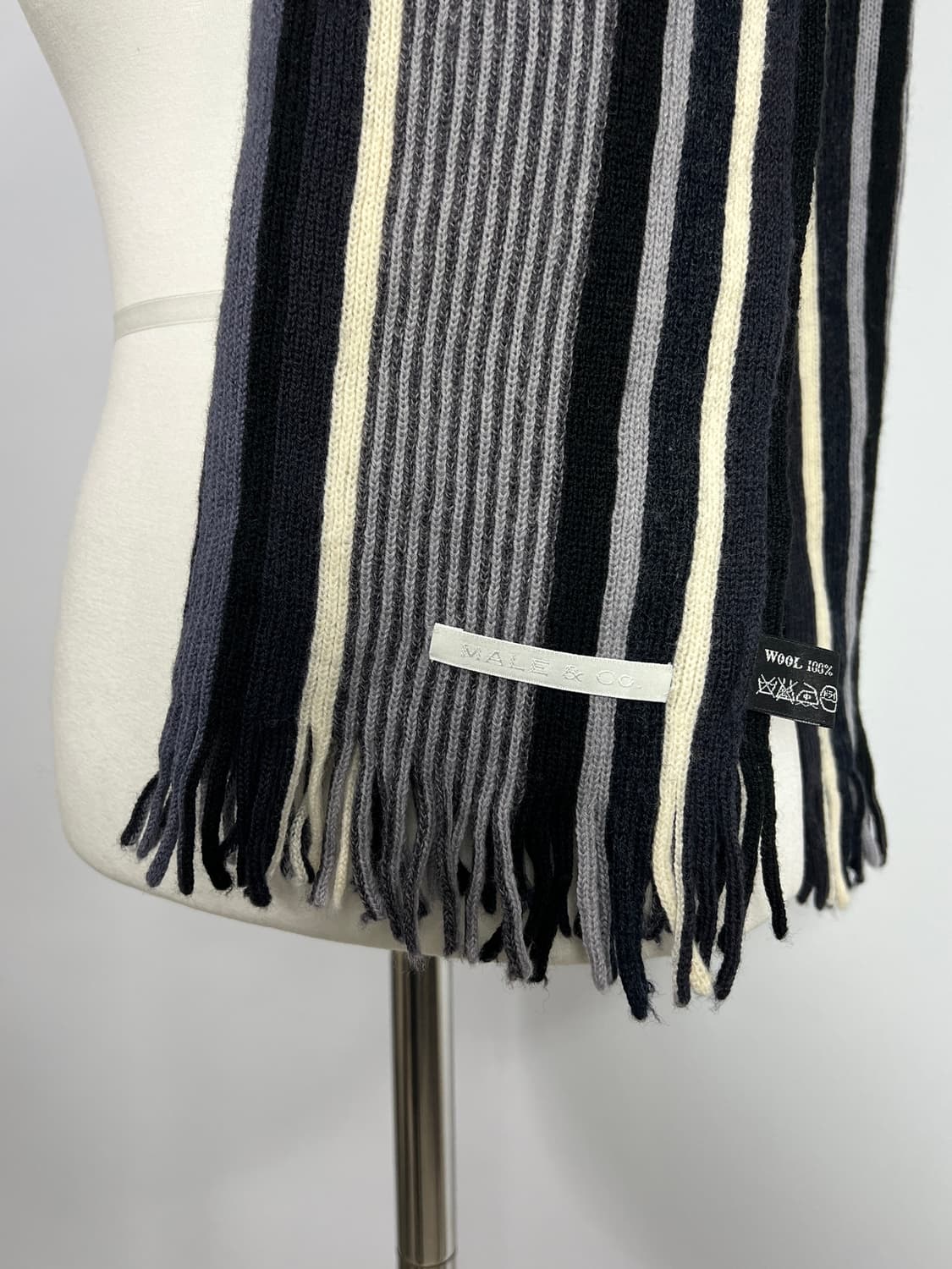 MALE&CO 스트라이프 울 머플러  상품이미지2