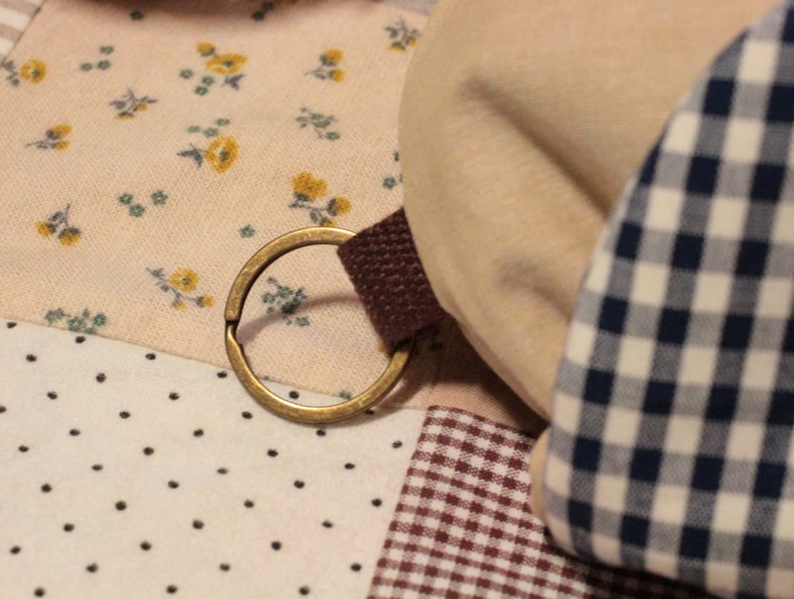 핸드메이드 네이비체크 밴딩 파우치 상품이미지4