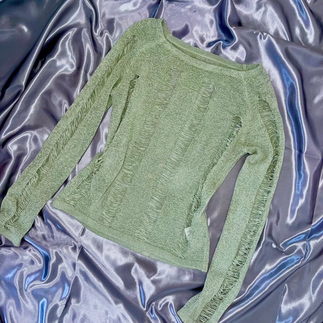 Vintage Mint knit 민트 그물 니트 상품이미지1