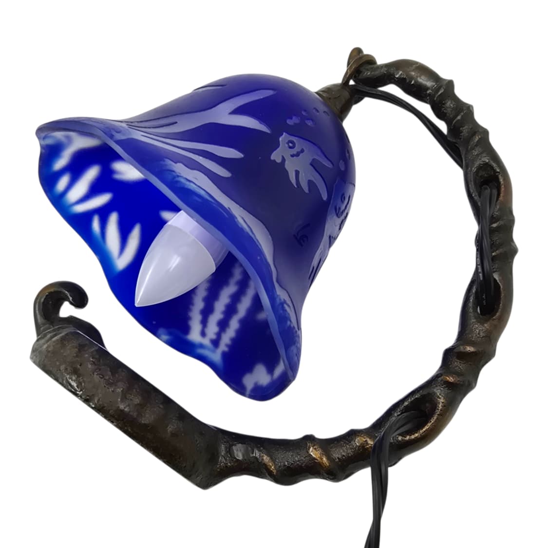 80s 엔틱 카빙 불투명 열대어 호롱 램프 상품이미지7