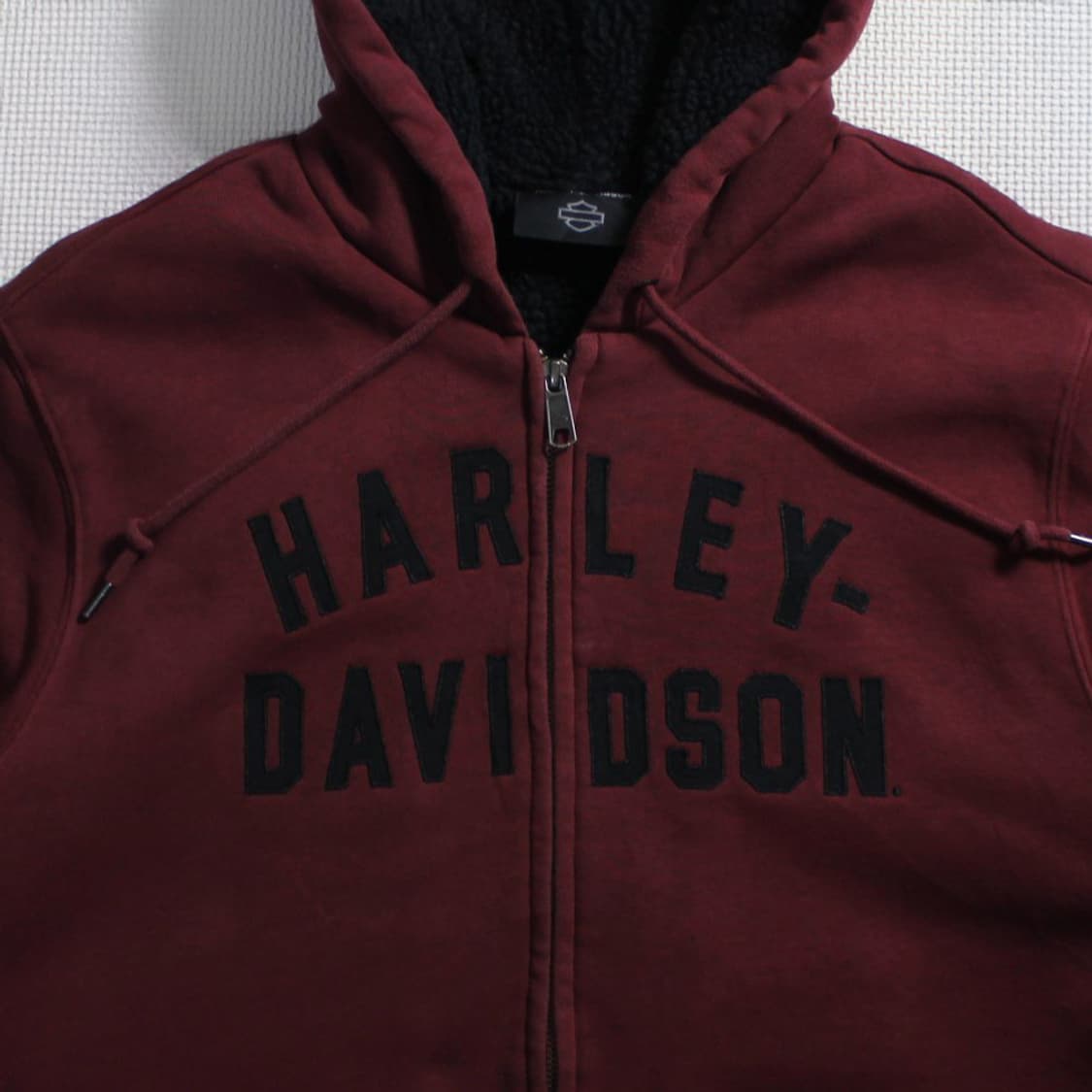 Harley-Davidson 할리 데이비슨 버건디 기모 후드집업 상품이미지2