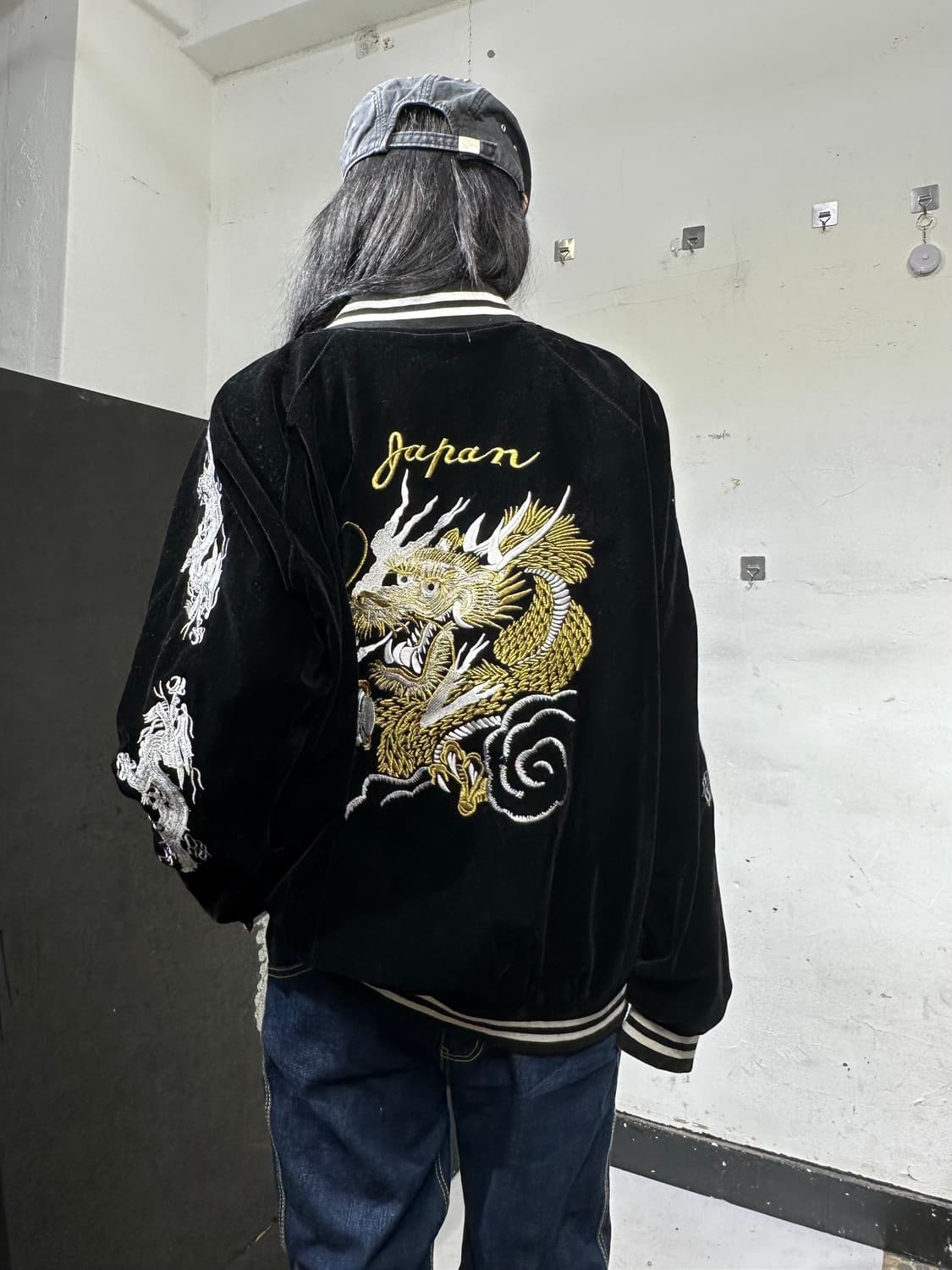 Jpn 일본빈티지 재패니즈 오리엔탈 빨검 양면 스카잔 자켓 상품이미지7