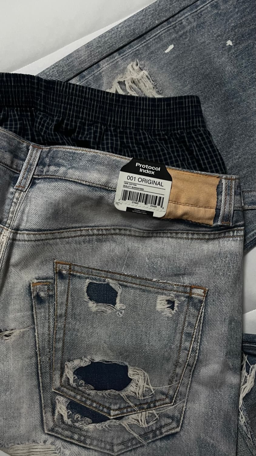 TROMPE-LOEIL LAYERED PANTS - BLUE   3사이즈 상품이미지4