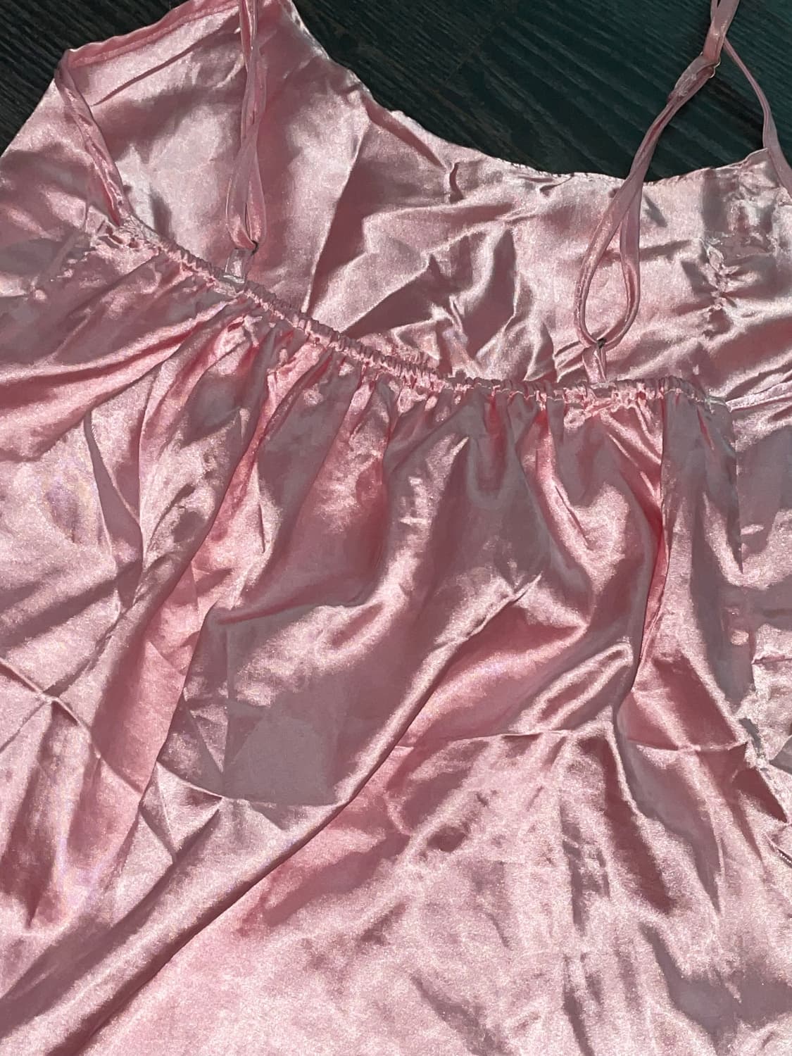 나눔) 핑크 새틴 슬립 탑 홈웨어 룸웨어 파자마 잠옷 키치 갸루 상품이미지4