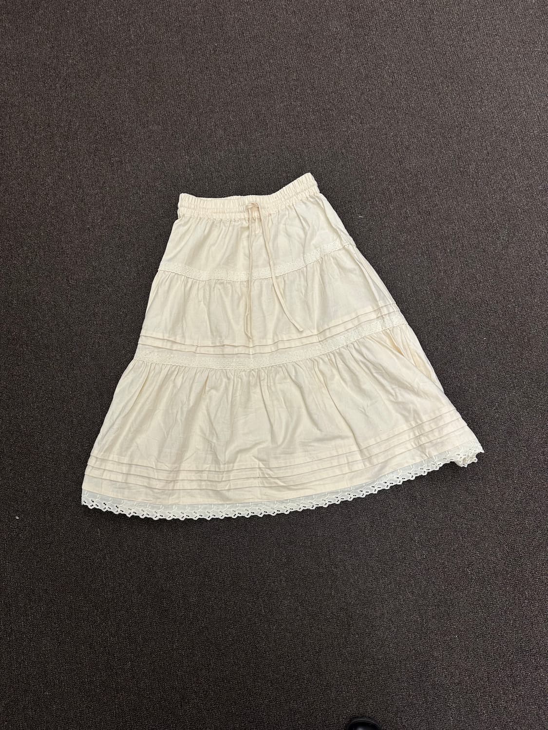 L)Japanese vintage 아이보리 레이스 디테일 롱 스커트 상품이미지3