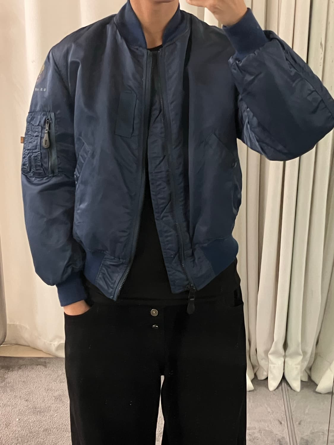 알파인더스트리 네이비 ma-1 L 상품이미지6