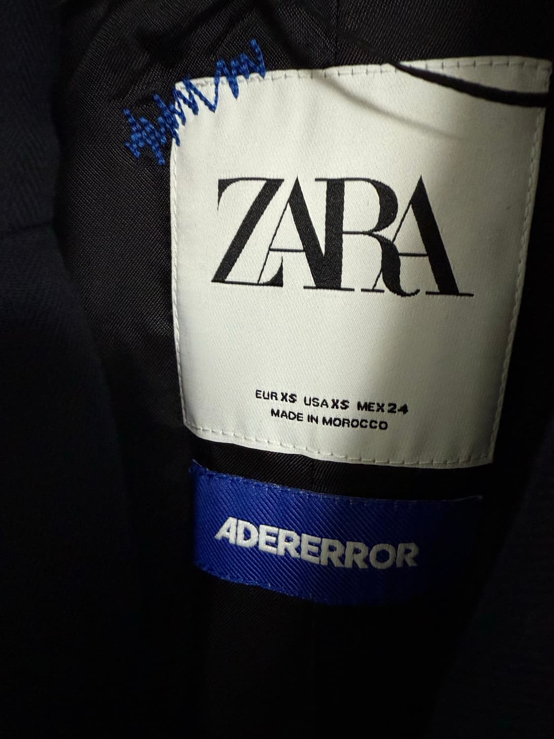 자라 x 아더에러 오버사이즈 블레이저 자켓 네이비 상품이미지3