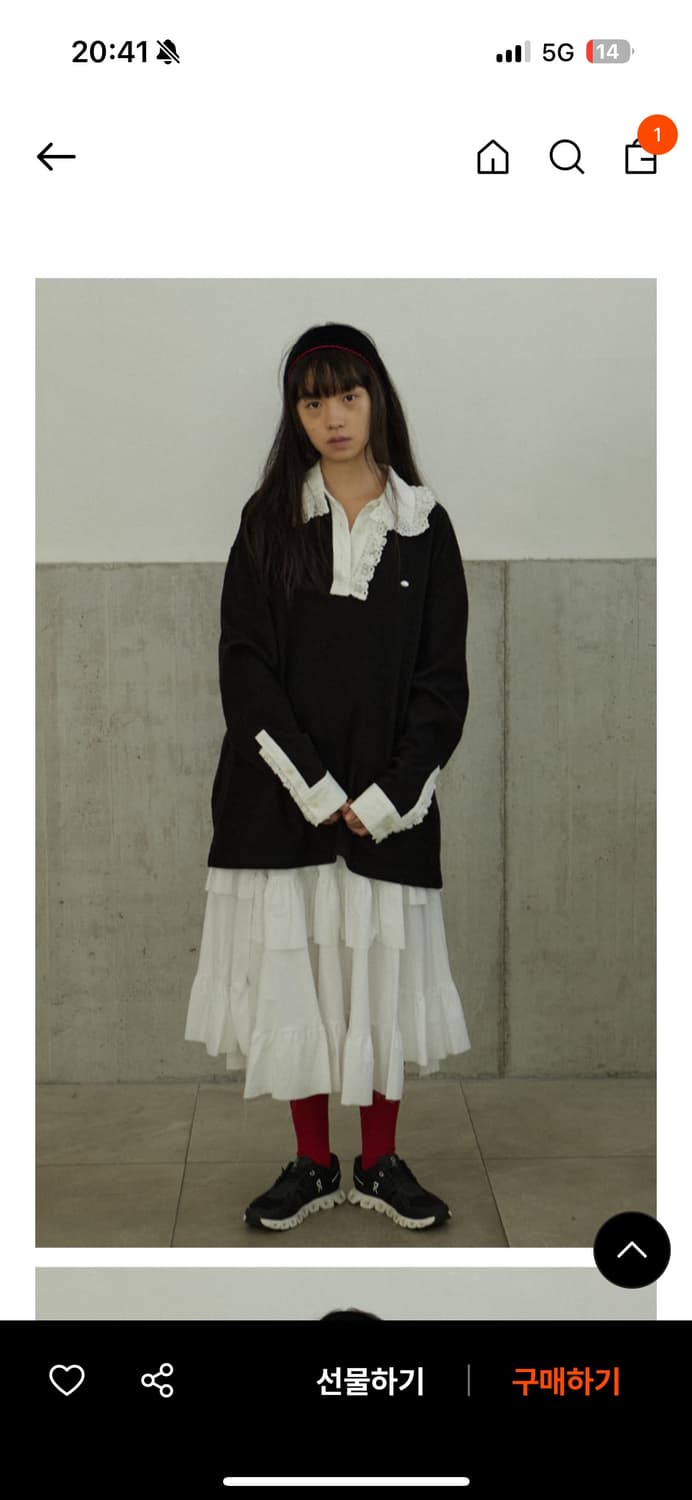 호쿠스포쿠스 lace collar t shirt 레이스 카라 티셔츠 상품이미지1