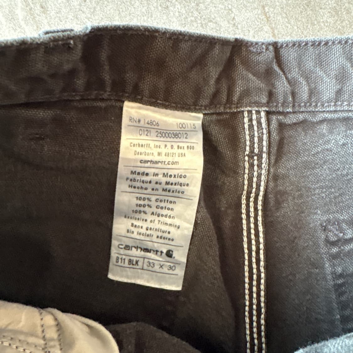칼하트 오리지널 블랙 싱글니 카펜터 팬츠 바지 상품이미지9