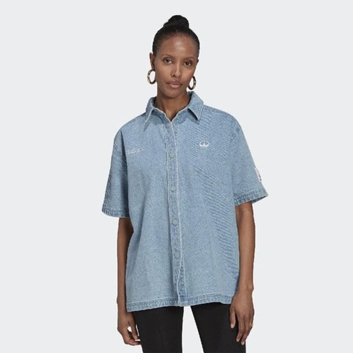 아디다스 adidas 데님 반팔 셔츠 S 상품이미지7