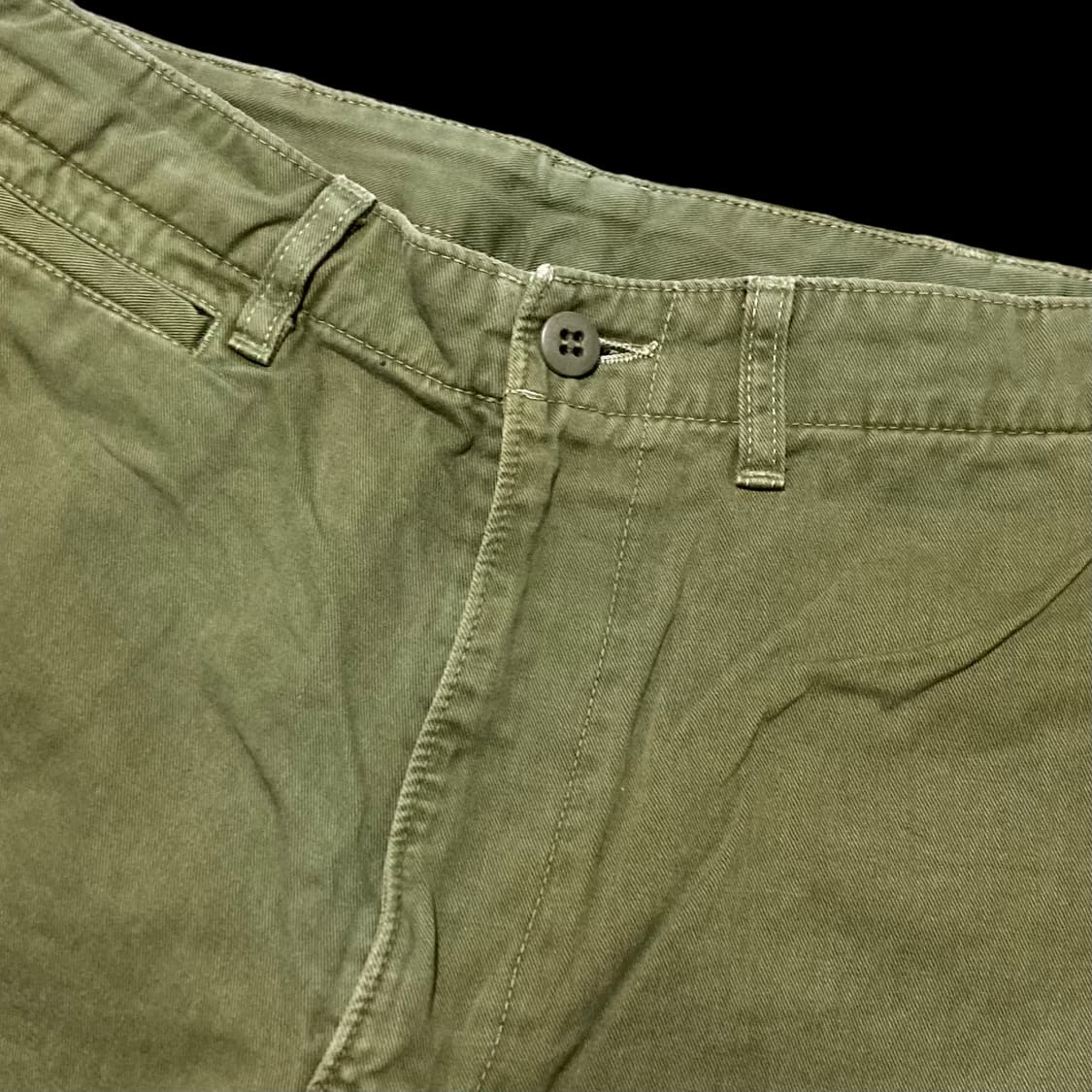 SCHOTT 쇼트 빈티지 카키 헤비 코튼 하프 팬츠 상품이미지5