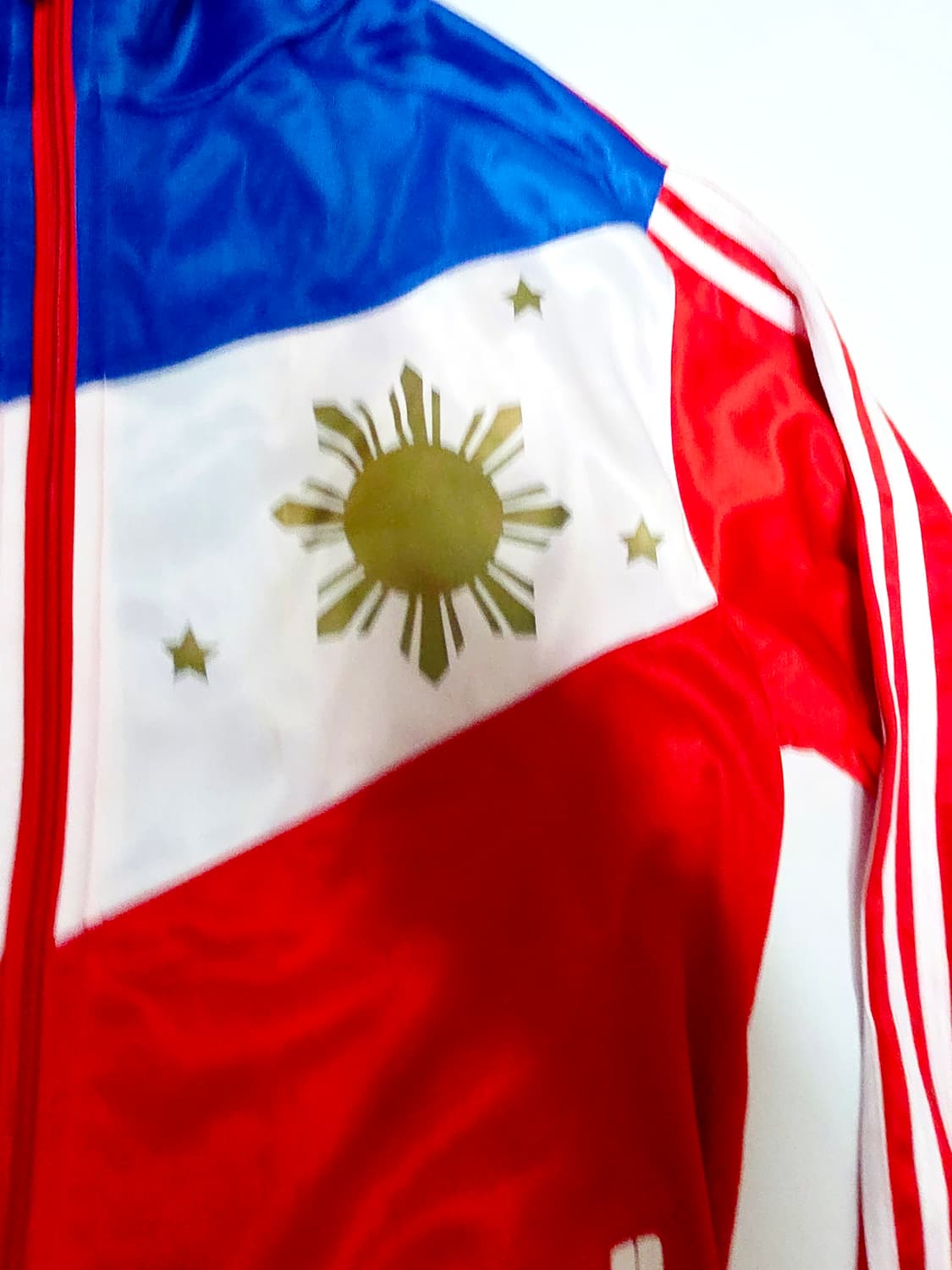 아디다스 필리핀 국대 블루 레드 사선 배색 트랙탑 져지 (실측90-95) 상품이미지4