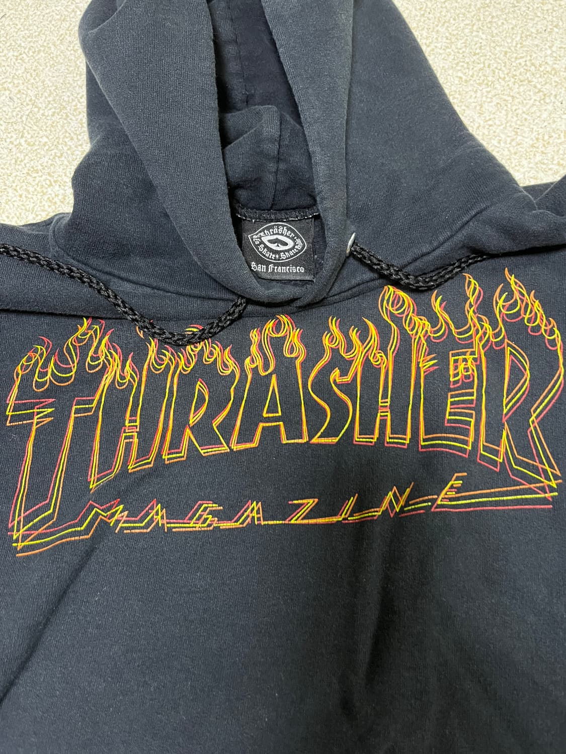 트래셔 thrasher 한정판 플레임로고 후드티 L 상품이미지1