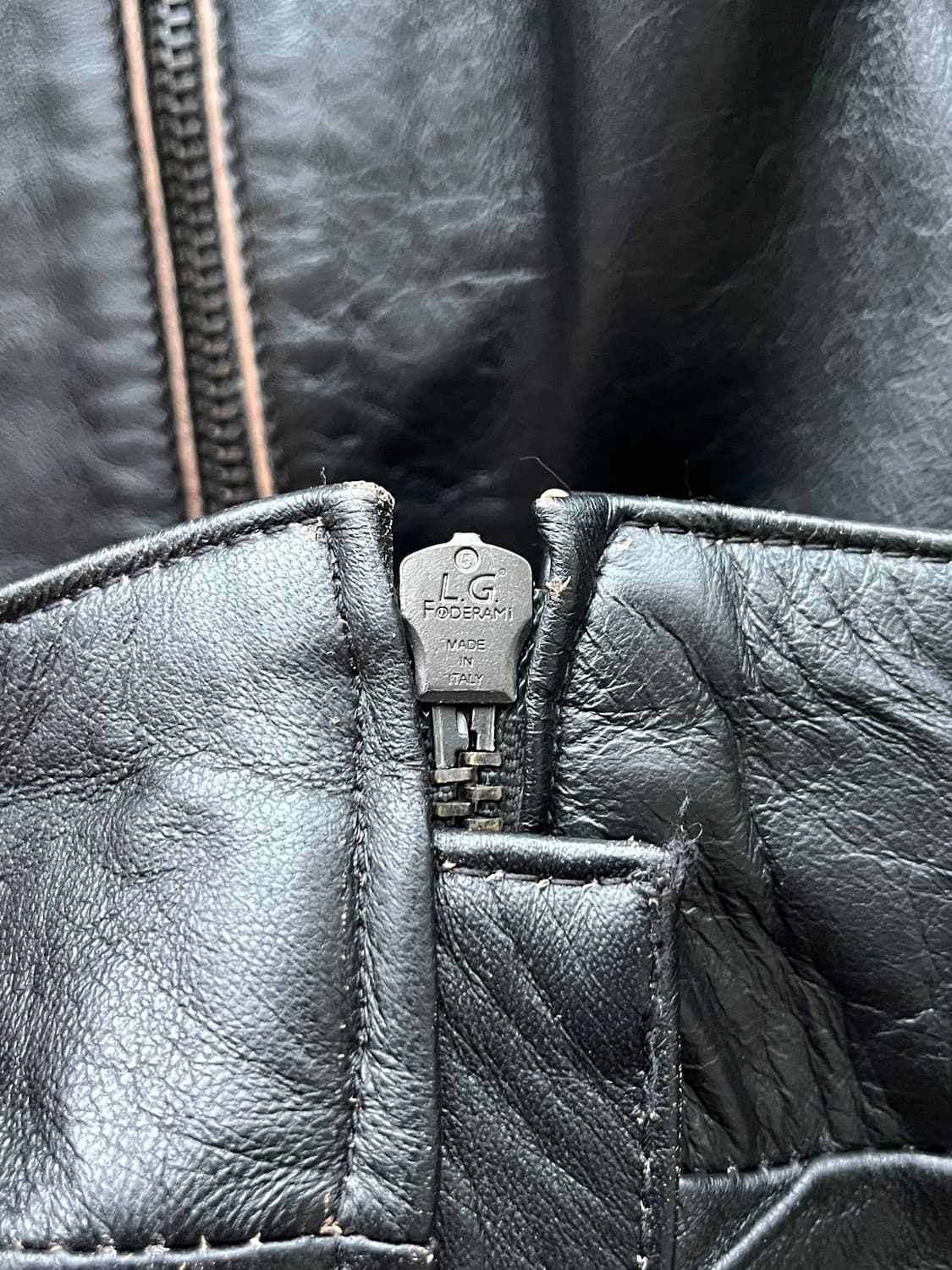 Italy made 리얼 레더 바이커 자켓 상품이미지8