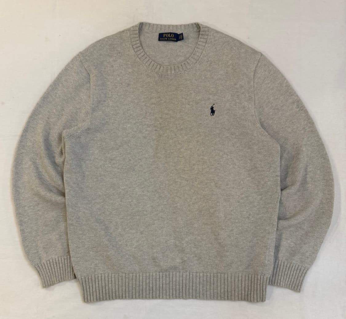 폴로 랄프로렌 코튼 크루넥 니트 그레이 상품이미지1