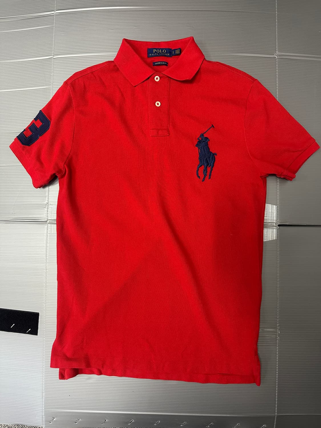 폴로 랄프로렌 빅포니 슬림 핏 반팔 카라티 레드 S 상품이미지1