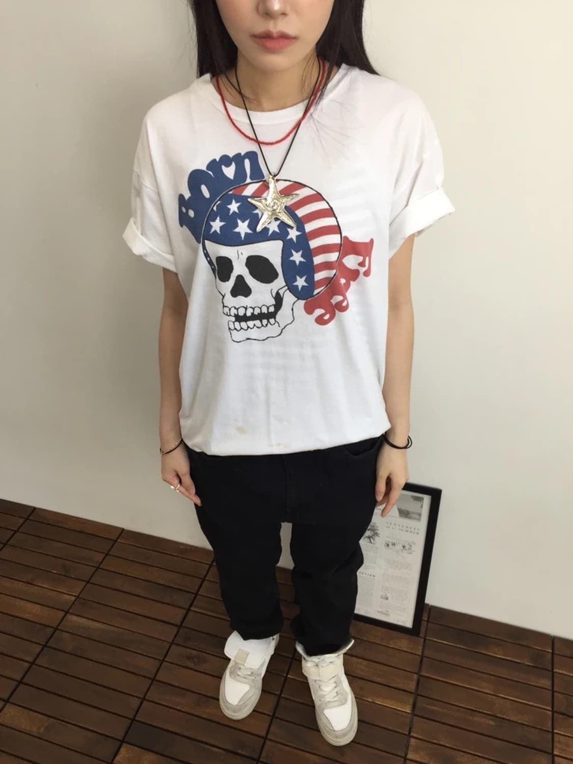 Vintage Born Free Skull Graphic Tee 상품이미지1