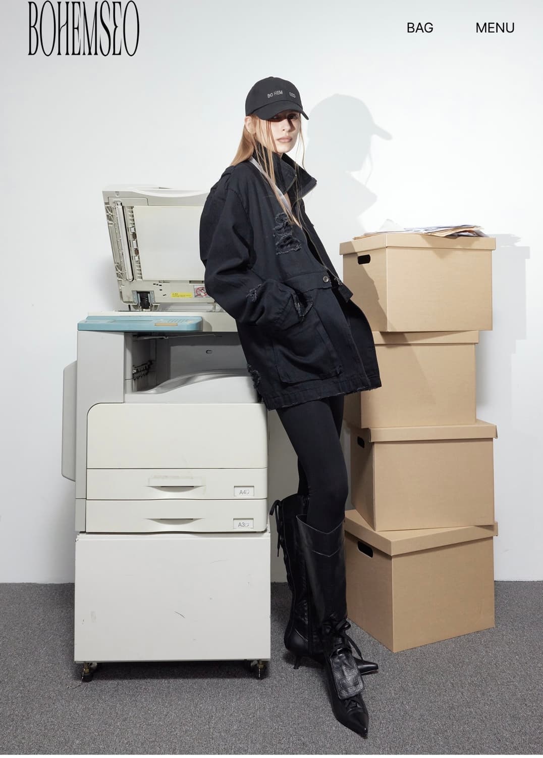원가 28.6)보헤미안서울 DESTROYED FIELD JACKET 상품이미지7